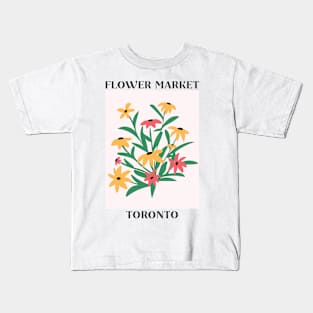 Flower Market Toronto Pink and Yellow Daises Kids T-Shirt